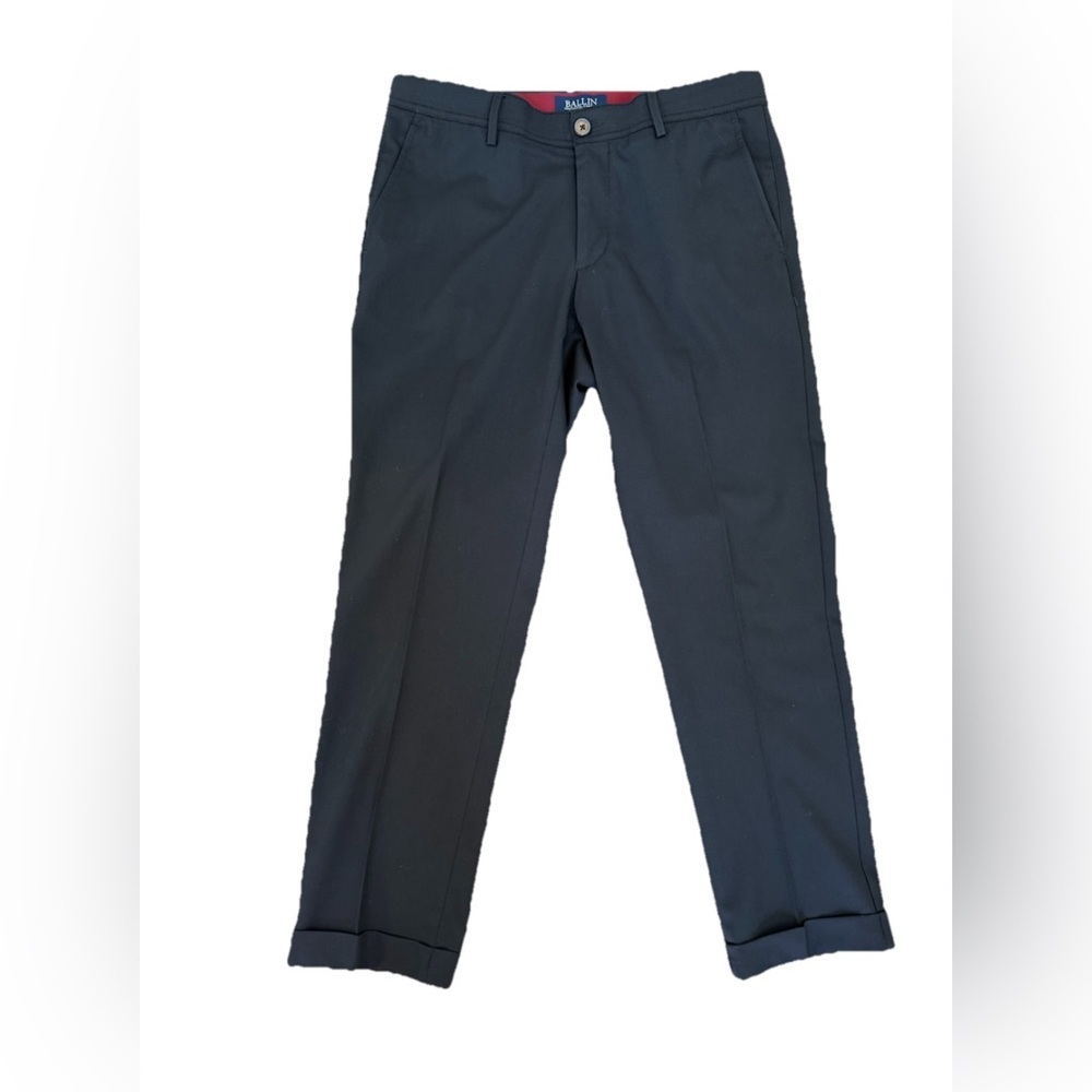 Ballin Atwater Modern Pants Men’s 33 X 30 Black Cuffed Wool Blend Office Golf‎